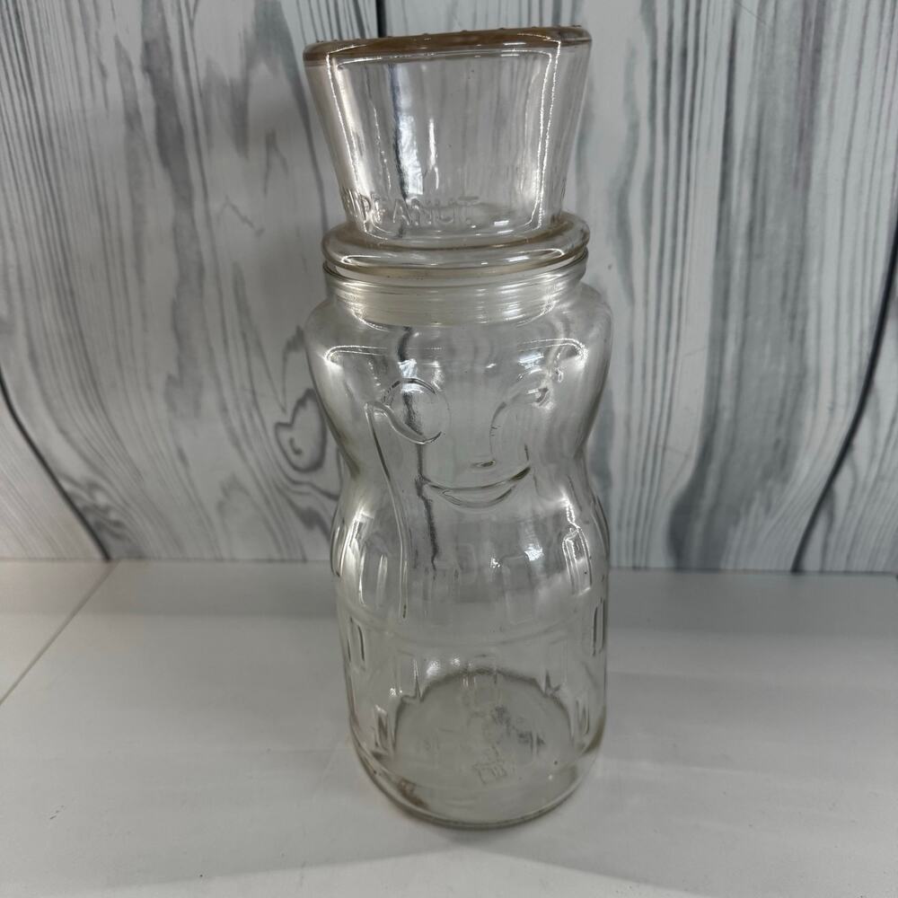 Vintage 1991 Planters Mr. Peanut Collectible Glass Jar 75th Birthday Celebration
